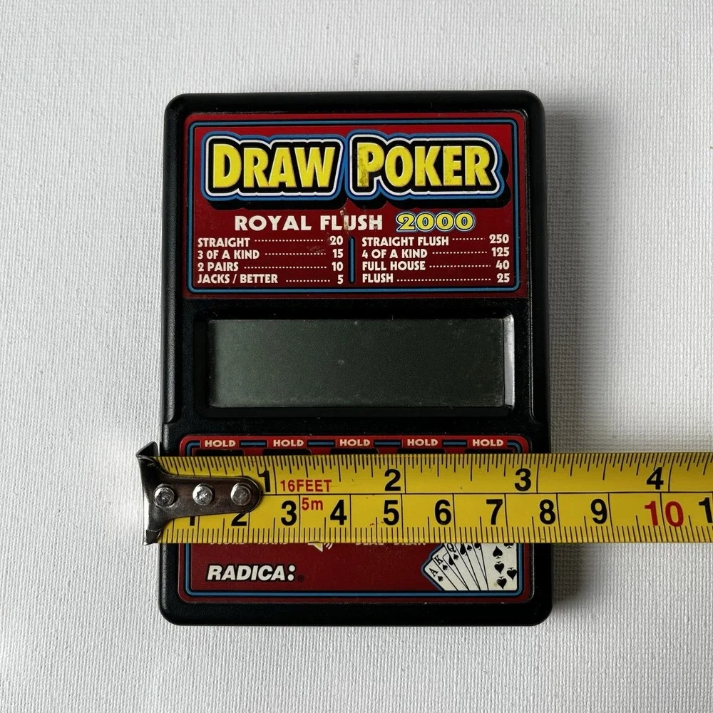 Vintage RADICA Draw Poker Royal Flush 2000 Handheld Electronic‎ Game Working